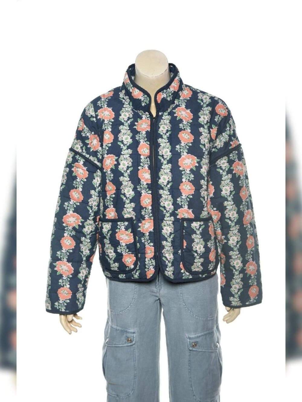 Free People Chloe Jacket L 10 Women Casual Floral Winter Quilted Coat NEW 45744 - Picture 3 of 5